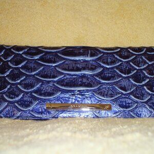 Brahmin Ady Leather Slim Wallet-Denim Cruz Blue NEW WITHOUT TAGS!